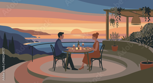 Outdoor Terrace Dining Scene