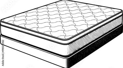 Modern mattress with comfort design and black outline