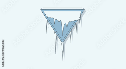 Iceberg melting climate change symbol.
