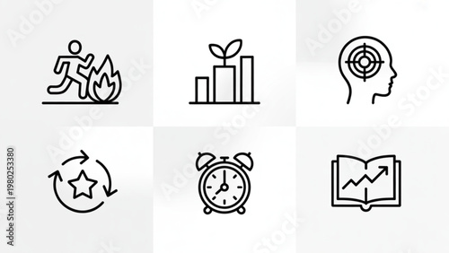 Collection of icons representing various household and office appliances Vector