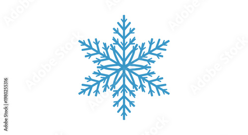 Detailed blue snowflake crystal structure.