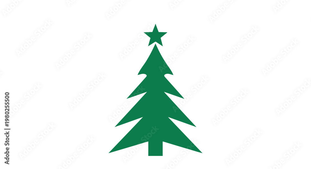 Fototapeta premium Green Christmas Tree with Star.