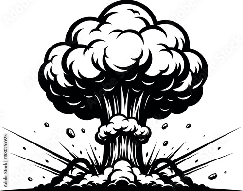 Explosion silhouette isolated on transparent background a dramatic and powerful visual