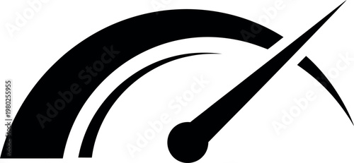 Speedometer silhouette isolated on transparent background measuring velocity and performance