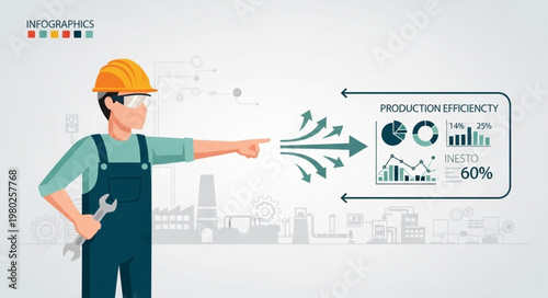 Construction worker in hardhat pointing and signaling direction.