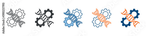Genetics Engineering Icon Set Multiple Style Collection