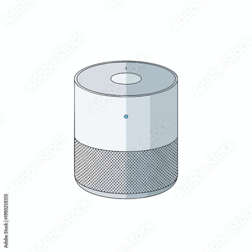 Modern cylindrical smart speaker with sleek design for home audio enjoyment