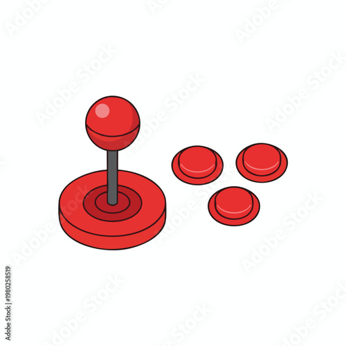 Classic Arcade Game Controller with Red Buttons for Retro Gaming