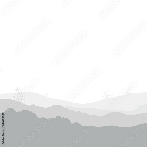 Serene Mountain Landscape with Rolling Hills and Clear Sky