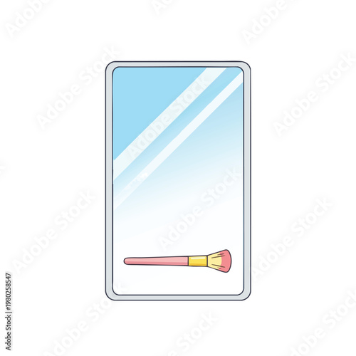 Magnifying Mirror with Makeup Brush for Beauty and Skincare Routines