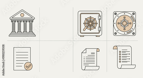 Banking and finance icon set.