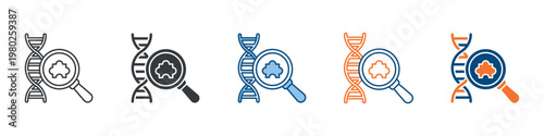 Epigenetics Icon Set Multiple Style Collection