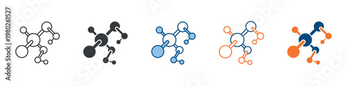 Nanotechnology Icon Set Multiple Style Collection