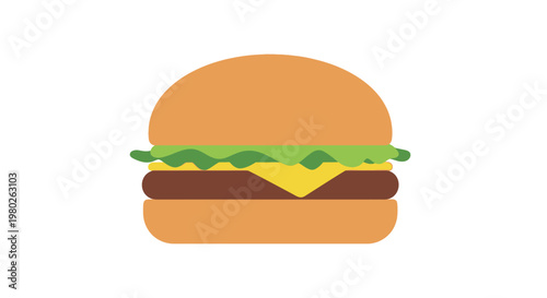 Cheeseburger with lettuce and cheese.