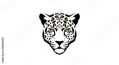 Close up of leopard face.