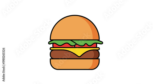 Delicious hamburger with cheese lettuce.