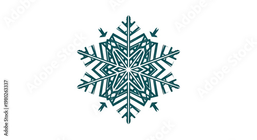 Detailed Crystal Snowflake Ice Formation.