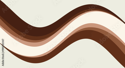 Abstract Chocolate Waves Background - Smooth Brown Swirls and Creamy Layers