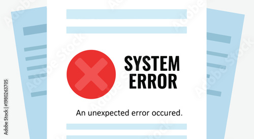System Error Message Flat Design Illustration