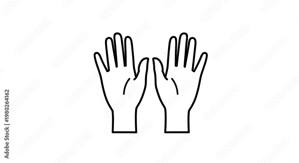 Fototapeta premium Open Hands Icon, Palm Up, Symbolizing Giving, Receiving, Help, Support, Openness