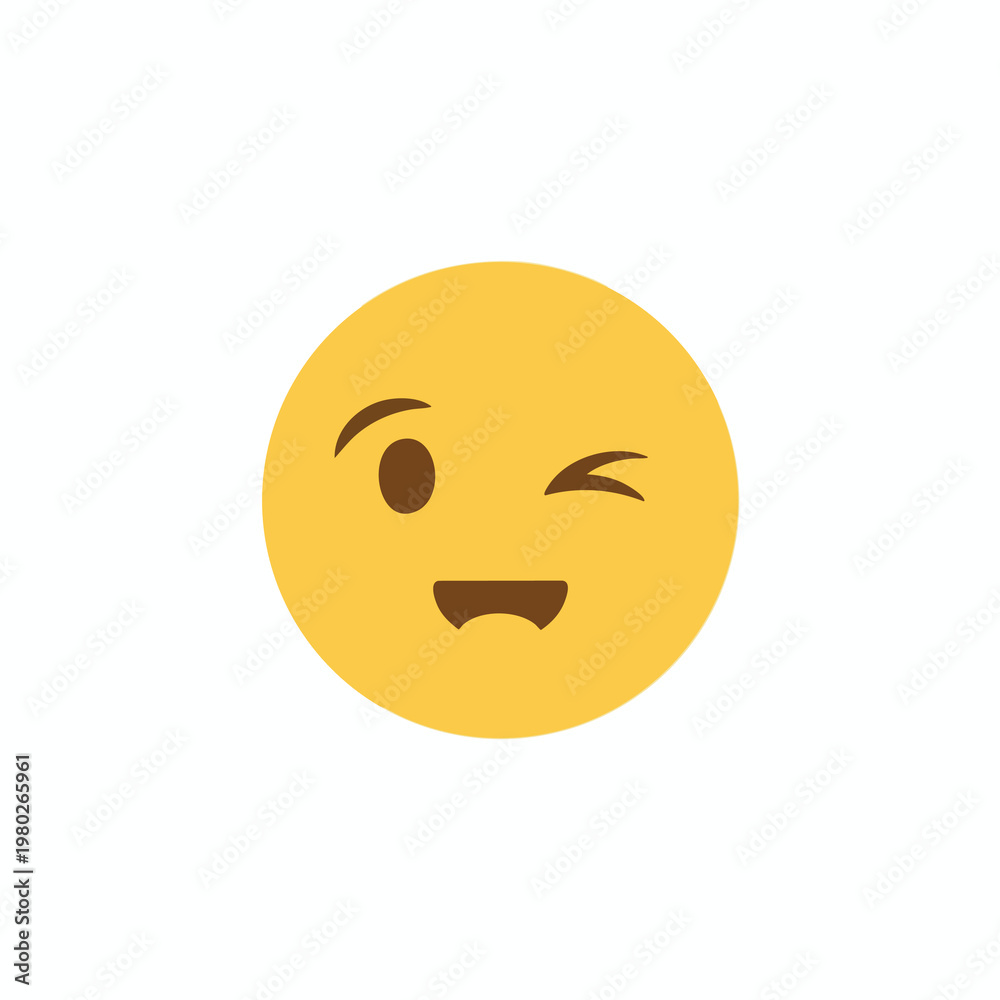 Fototapeta premium Playful Winking Emoji Expressing Fun and Friendly Emotions