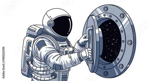 Astronaut in Space Suit Exploring.