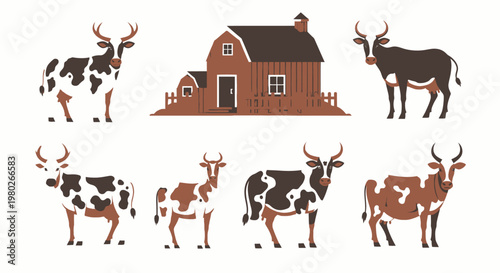 Cows and bulls standing together outside.