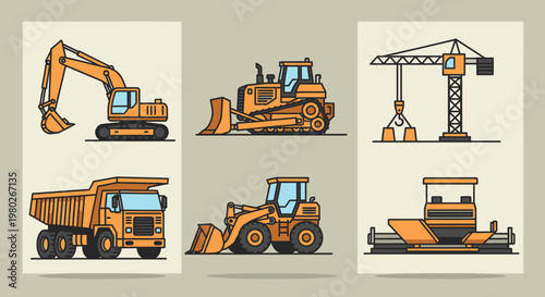 Heavy Construction Equipment Machines.