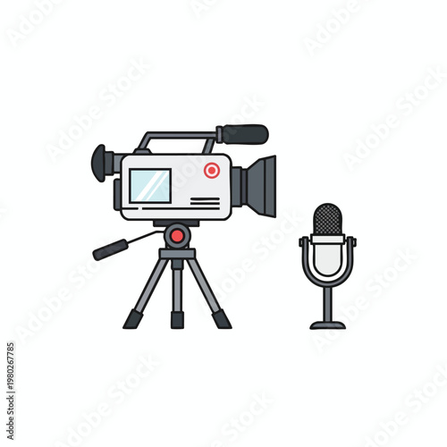 Professional Video Camera and Microphone Setup for Content Creation