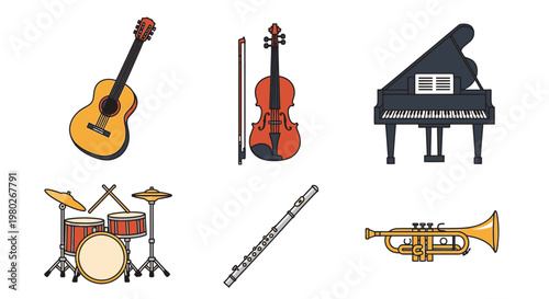 Musical instruments for orchestra performance 1.
