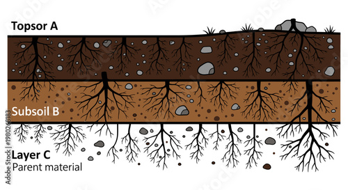 Soil Layers with Root System.