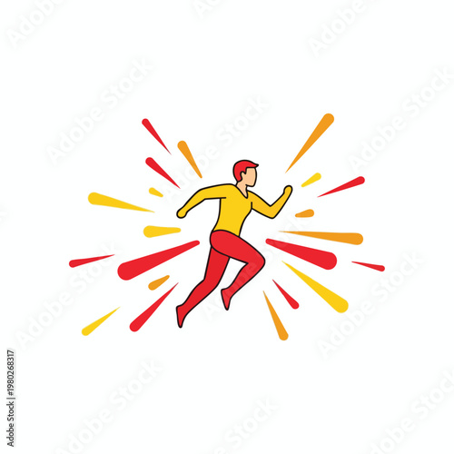 Joyful Woman Jumping with Excitement in a Dynamic Celebration Scene