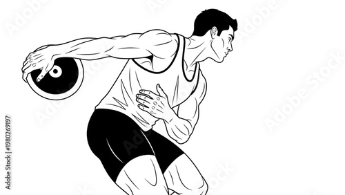 A muscular man in athletic wear throwing a medicine ball with both hands in a dynamic motion against a clean white background.