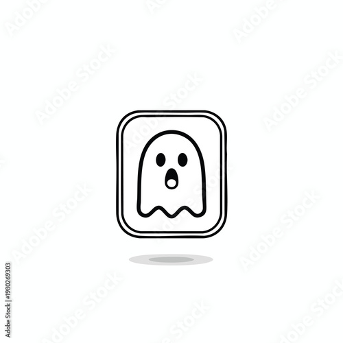 Cute Ghost Cartoon Illustration for Halloween and Autumn Themes