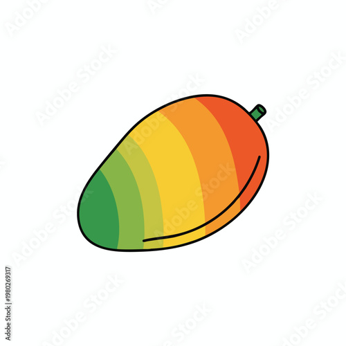 Colorful Mango Illustration for Fresh Fruit and Healthy Eating Concepts