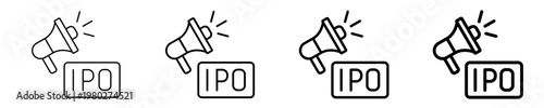 Ipo Announcement Icon Set Different Style Collection