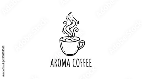 Aroma Coffee Cup Logo with Steam