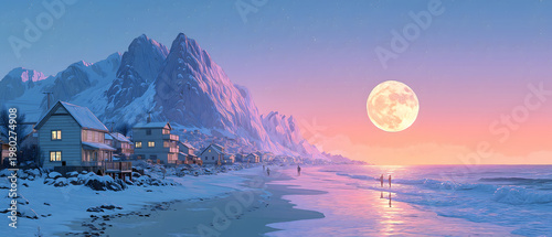 Contemporary Mid-Autumn Global Moment Illustration, Split-Screen Northern & Southern Hemispheres, Different Hands Raising Mooncakes for Chinese Resonance Use