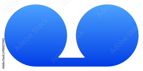 Minimalist blue cassette tape icon for audio recording and music storage