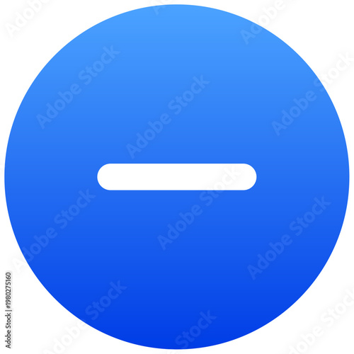 Circular blue button icon with a minus sign for delete actions