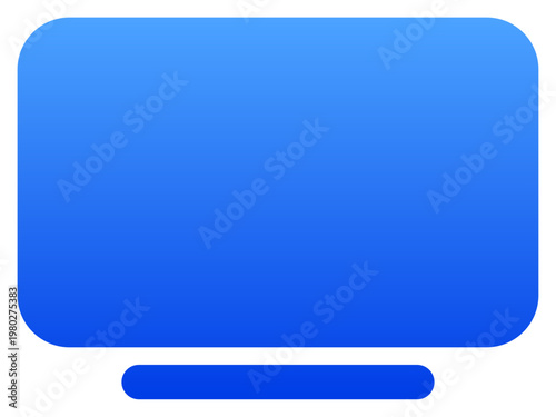 Solid blue television icon for media entertainment and broadcast