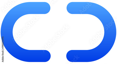 Solid blue broken chain icon for unlinking and disconnected access
