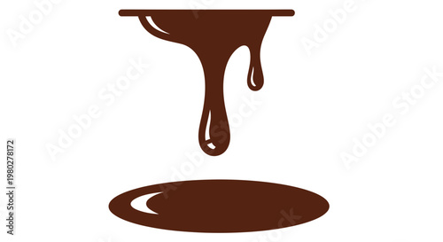 Dripping Chocolate Syrup Splash Isolated on White Background