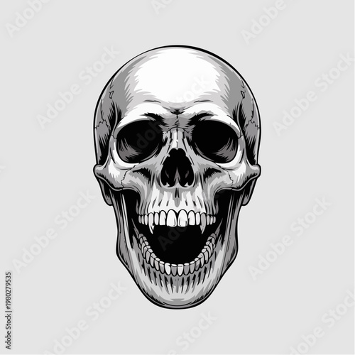 Skull Illustration Portrait for Graphic Design.