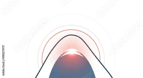 Abstract Geometric Shape with Glowing Light.