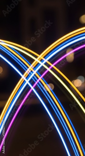 Abstract Light Trails in the Night.
