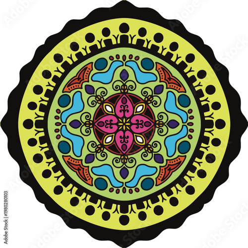 Seamless mandala vector pattern with decorative and symmetrical textile texture.
Fully editable and scalable vector design suitable for fashion fabric, clothing, sweaters, scarves, blankets, home deco
