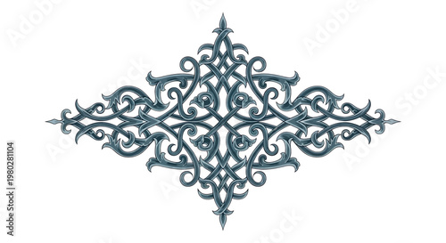 Intricate Teal Ornate Design Element.