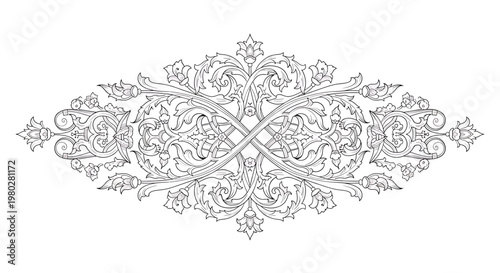 Intricate Ornate Decorative Design Element 2.