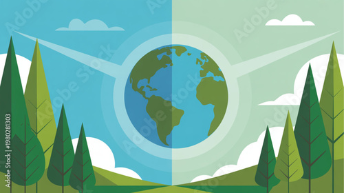 Eco friendly earth, green environment, sustainable planet, nature conservation isolated on Transparent Background